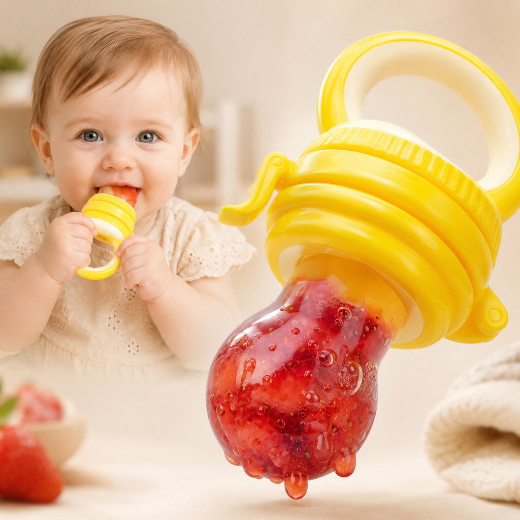 Baby Fruit Feeder & Teether Set – 2 Pack with 6 Silicone Teats