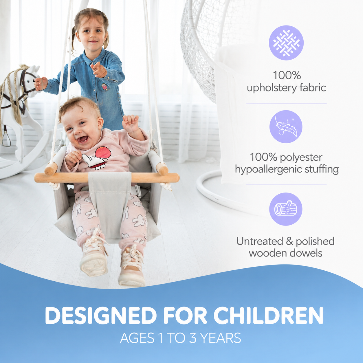 Noa Nest Canvas Baby Swing