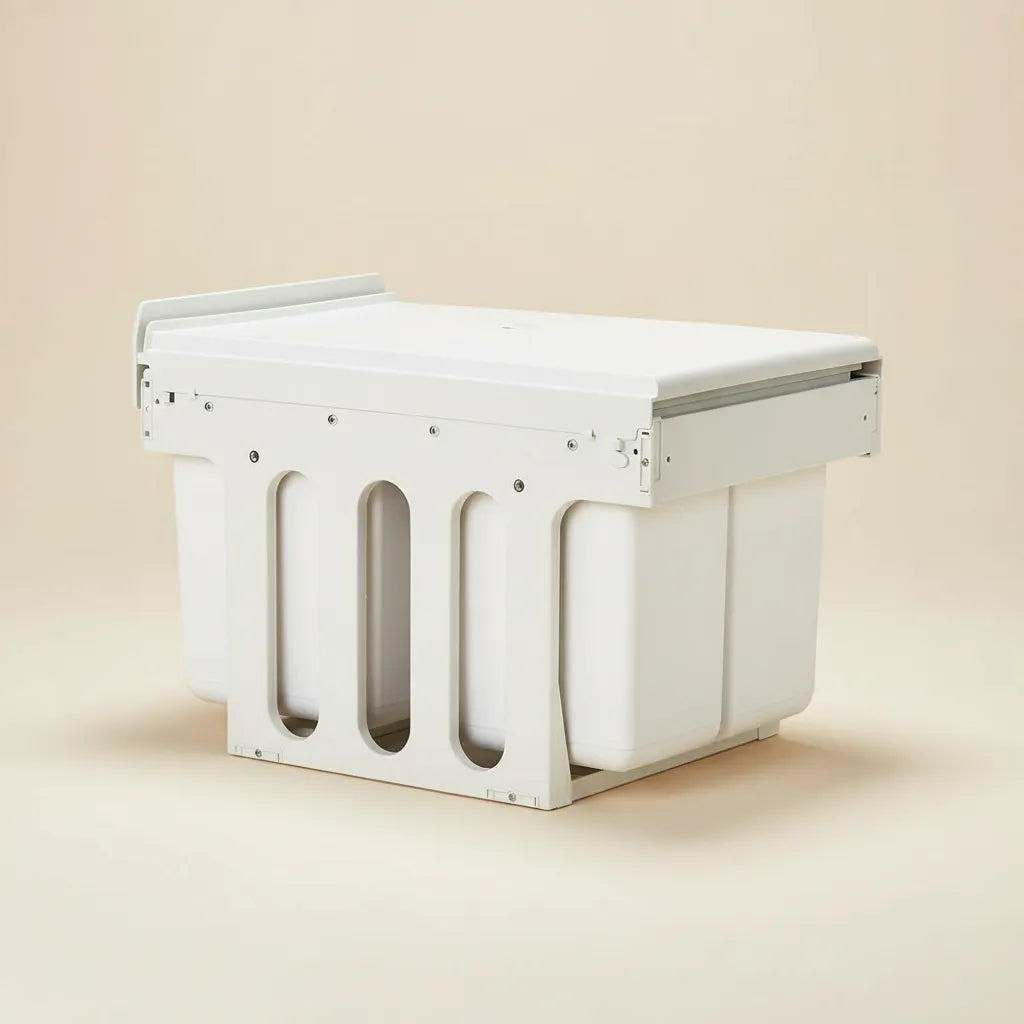 Noa Nest pull out trash bin with two compartments for easy kitchen waste sorting