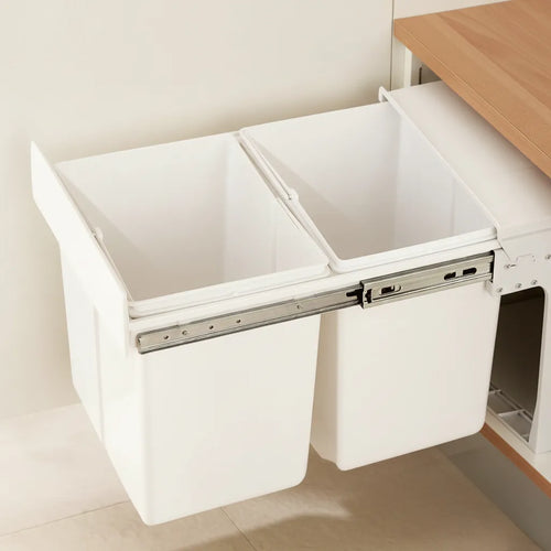 Noa Nest pull out trash bin with two compartments for easy kitchen waste sorting