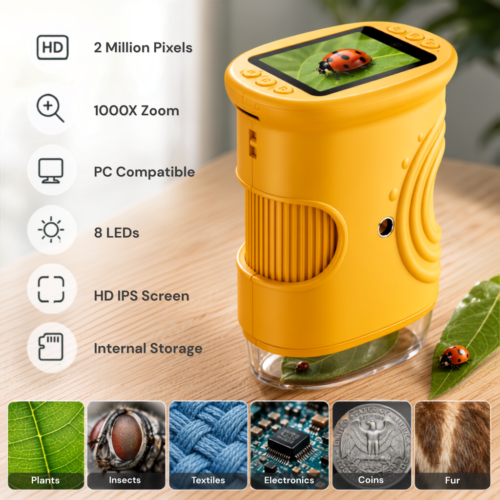 Noa Nest Portable Digital Microscope 1000x with LED Learning Camera