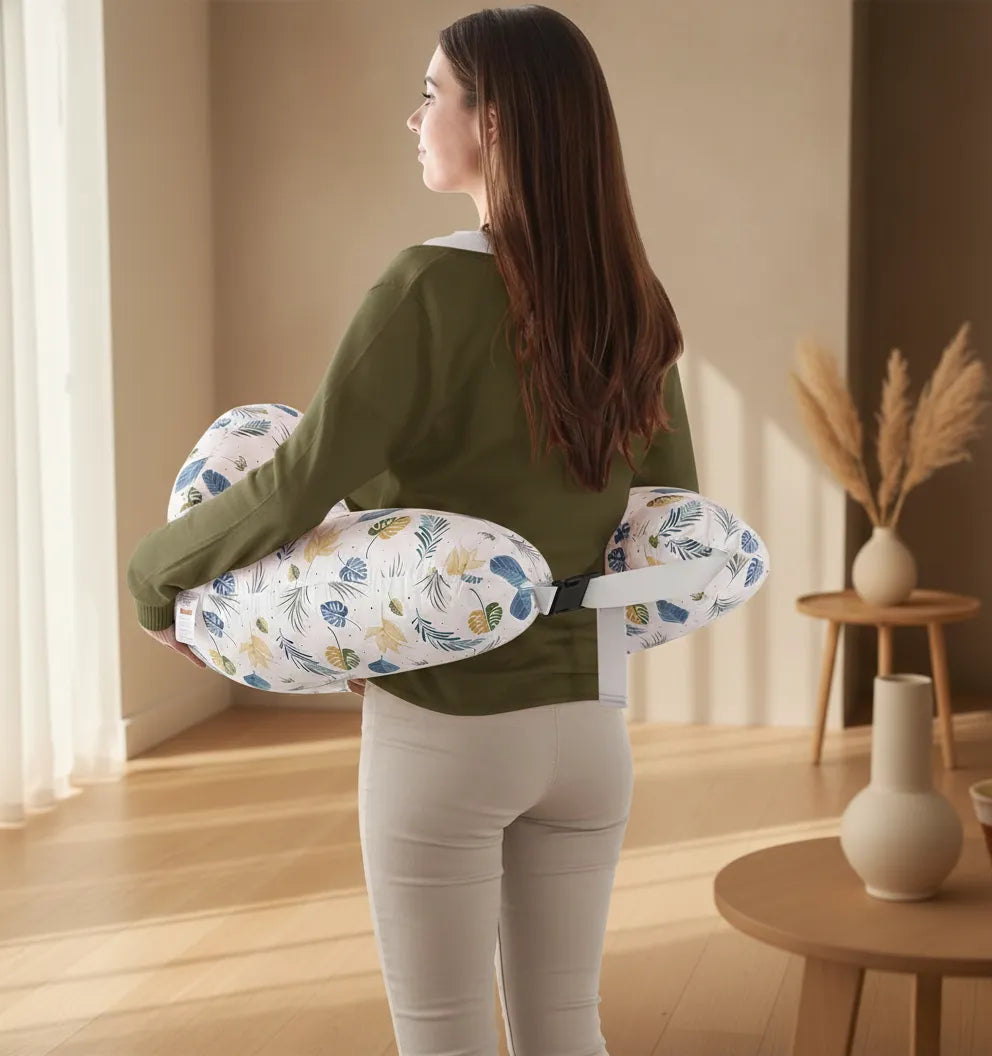 Soft ergonomic breastfeeding pillow by Noa Nest for comfortable and supported baby feeding